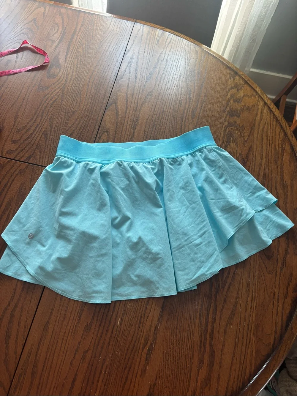 Lululemon court rival high rise skirt cyan blue tennis size 12